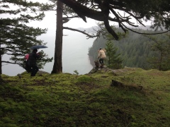 Filming a music video for Hibernate on Mt. Menzies, Pender Island.