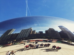 The Bean in Chicago, on a tour of the city with our friend Arturo.