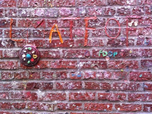 Leaving our mark on the gum wall in Seattle, WA.